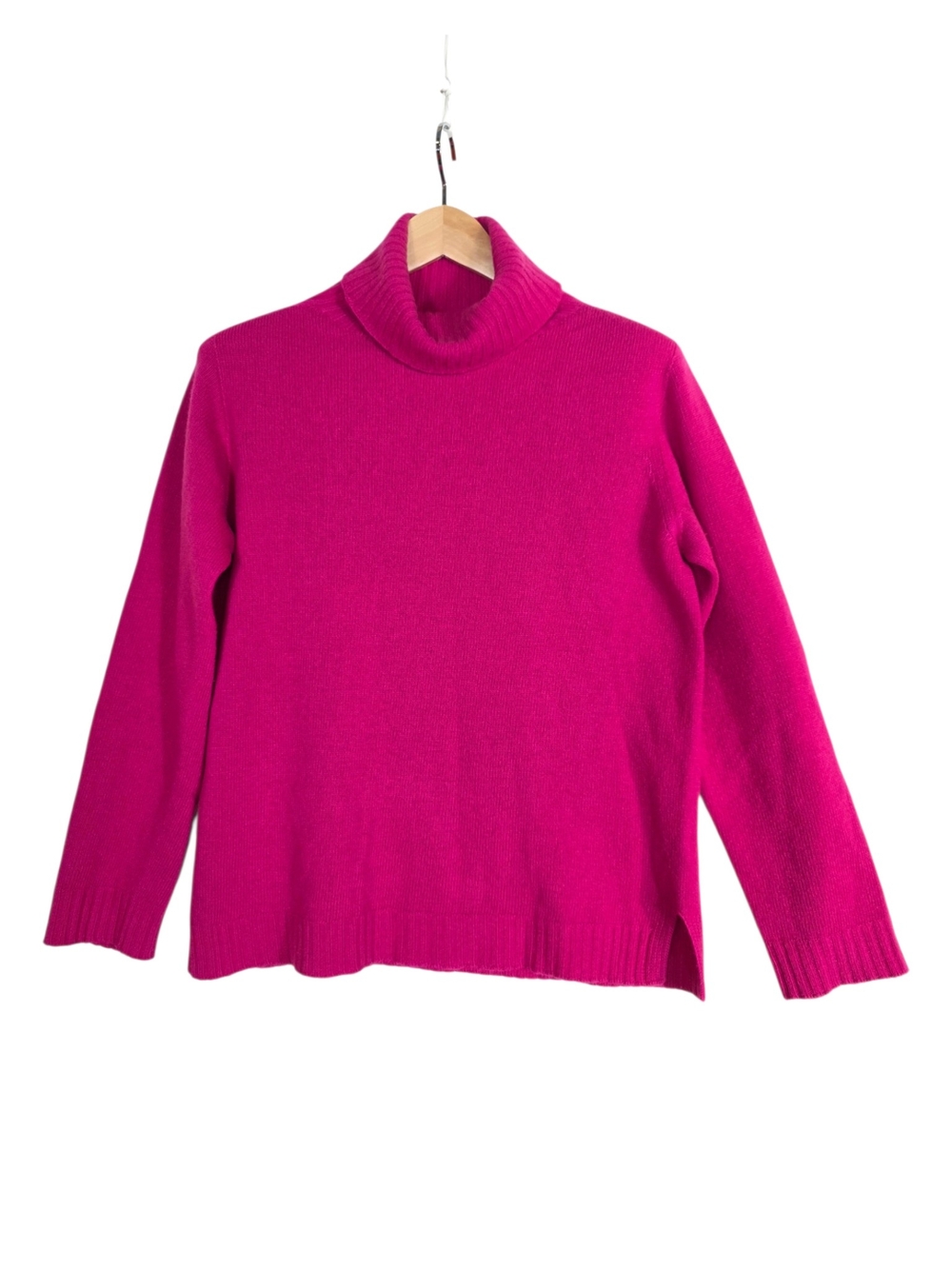 Bianco & Blu wool&cashmere Seamless Fuchsia Turtleneck Sweater Lightweight Knit